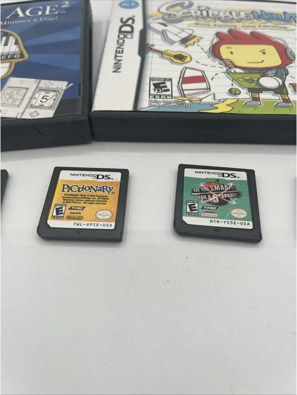 Brain Teaser Game Show Nintendo DS Lot Of 5 Games Bundle Scribblenauts Brain Age